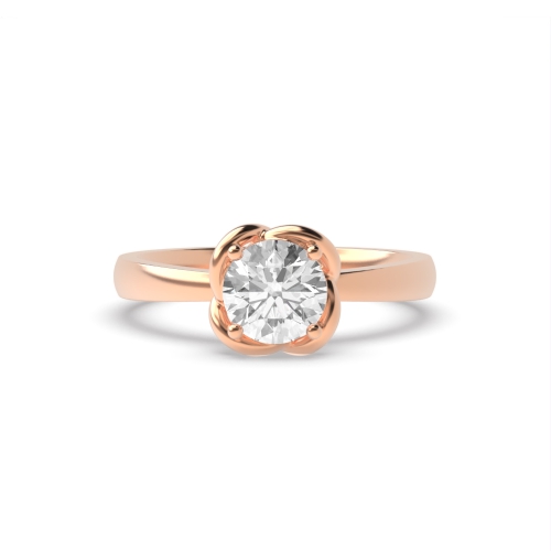 4 Prong Round Rose Gold Echo Engagement Rings