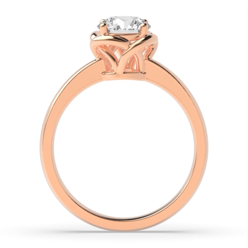 4 Prong Round Rose Gold Echo Engagement Rings