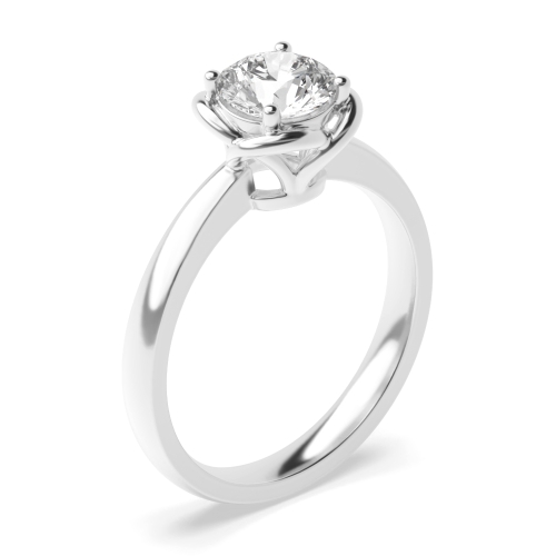 4 Prong Round Echo Solitaire Diamond Ring