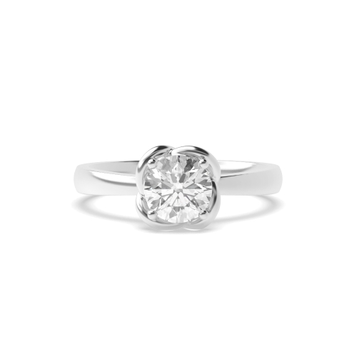 4 Prong Round Echo Solitaire Diamond Ring