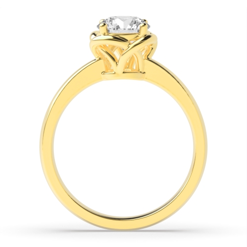 4 Prong Round Yellow Gold Echo Engagement Rings