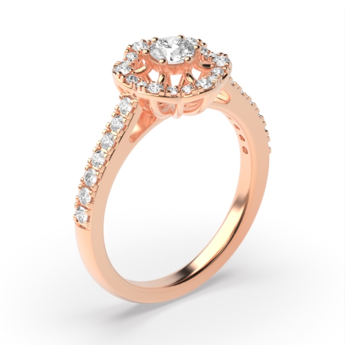 6 Prong Round Rose Gold Unique Unusual Engagement Rings