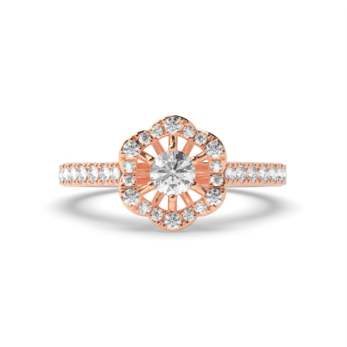 6 Prong Round Rose Gold Unique Unusual Engagement Rings