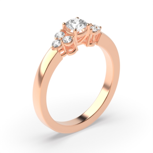 4 Prong Round Rose Gold Baguettehushorbit Unusual Engagement Rings