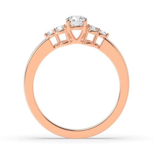 4 Prong Round Rose Gold Baguettehushorbit Unusual Engagement Rings