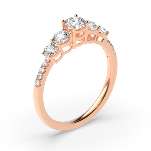 4 Prong Round Rose Gold Whispertrail Diamond Rings