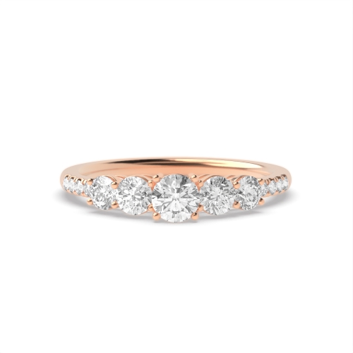 4 Prong Round Rose Gold Whispertrail Diamond Rings