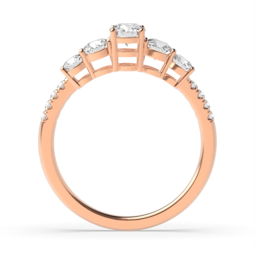 4 Prong Round Rose Gold Whispertrail Diamond Rings