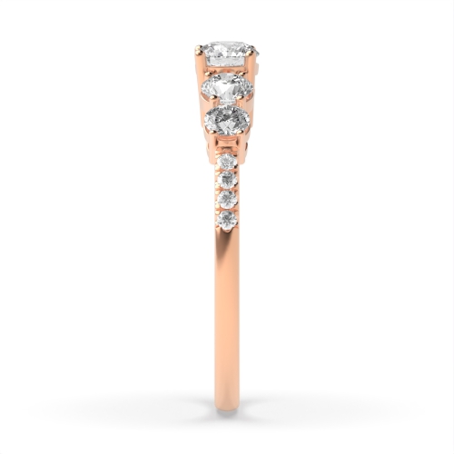 4 Prong Round Rose Gold Whispertrail Diamond Rings