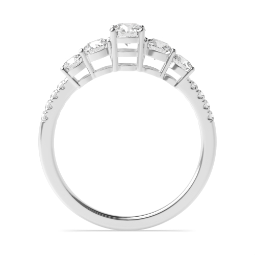 4 Prong Round Whispertrail Moissanite Diamond Rings