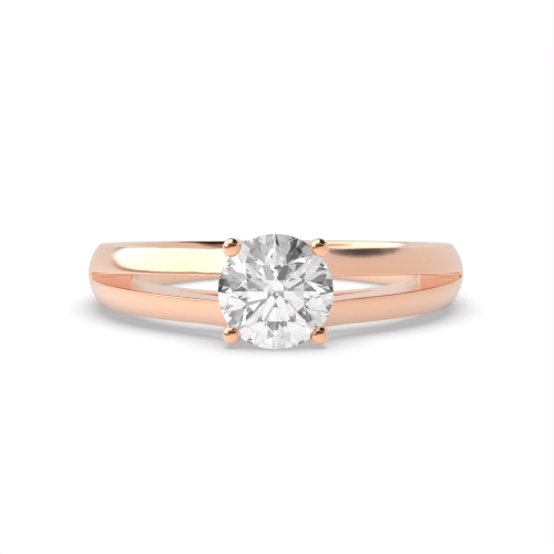 4 Prong Round Rose Gold Split band Engagement Rings