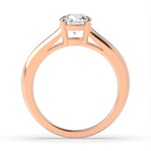 4 Prong Round Rose Gold Split band Engagement Rings