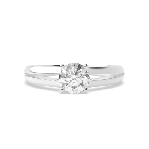 4 Prong Round Split Band Solitaire Diamond Ring