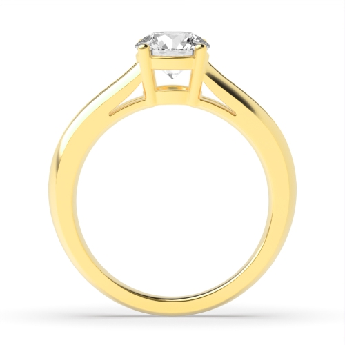 4 Prong Round Yellow Gold Split band Engagement Rings