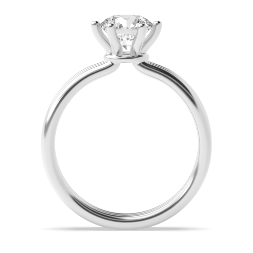 6 Prong Round Three Bands Solitaire Diamond Ring