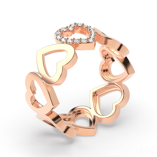4 Prong Round Rose Gold unique Unusual Wedding Engagement Rings