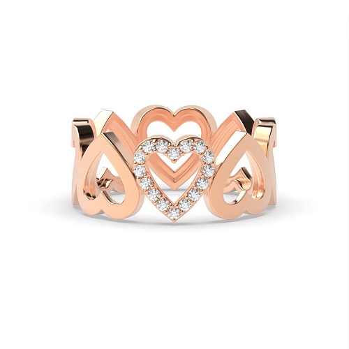 4 Prong Round Rose Gold unique Unusual Wedding Engagement Rings