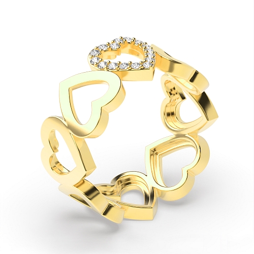 4 Prong Round Yellow Gold unique Unique Engagement Rings