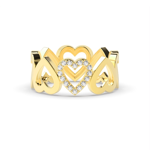 4 Prong Round Yellow Gold unique Unique Engagement Rings