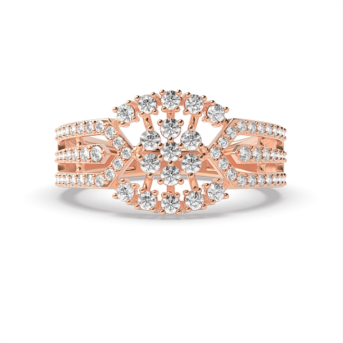 4 Prong Round Rose Gold Stargleam Unusual Engagement Rings