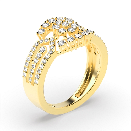 4 Prong Round Yellow Gold Stargleam Unique Engagement Rings