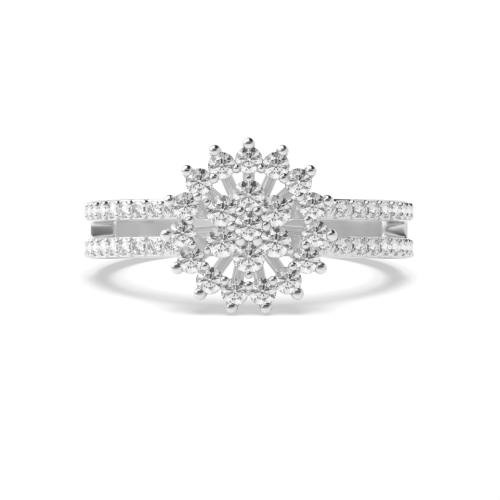 3 Prong Round Side stone Engagement Rings