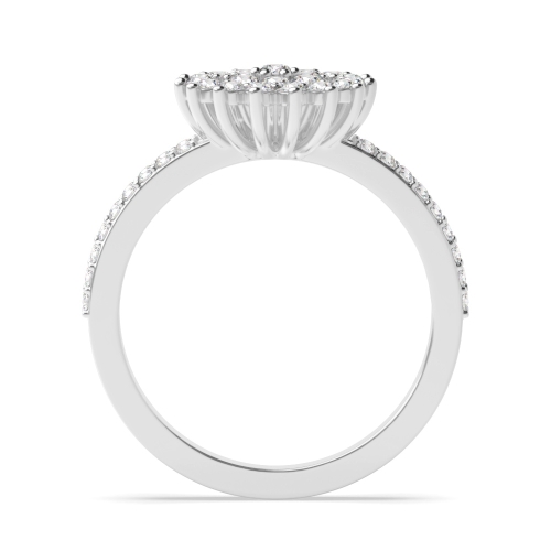 3 Prong Round Side stone Engagement Rings