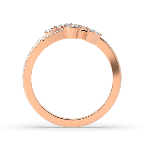 4 Prong Marquise/Round Rose Gold Whisperpulse Unusual Wedding Engagement Rings