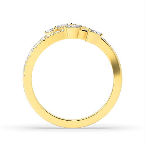 4 Prong Marquise/Round Yellow Gold Whisperpulse Unique Engagement Rings