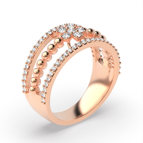 4 Prong Round Rose Gold Radiancewhisper Unusual Wedding Engagement Rings