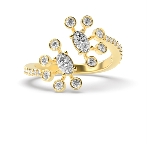 4 Prong Oval Yellow Gold antique style Unique Engagement Rings