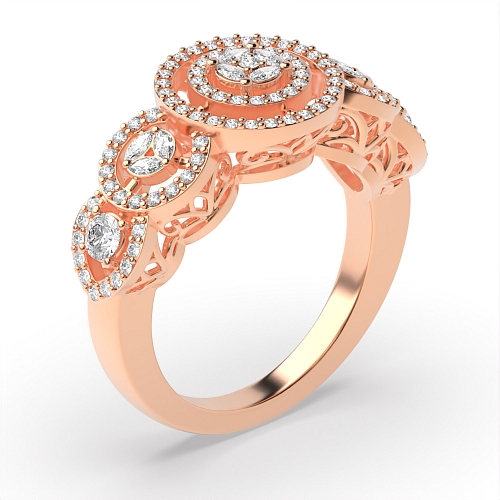 Round Rose Gold Gleamradiance Unusual Wedding Engagement Rings