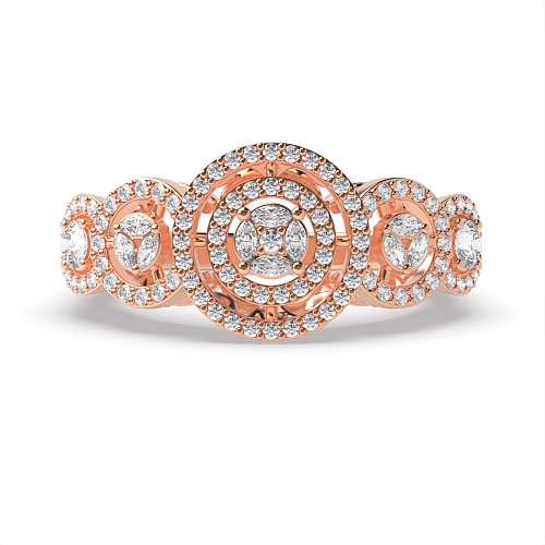 Round Rose Gold Gleamradiance Unusual Wedding Engagement Rings