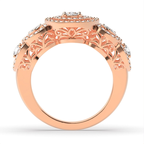 Round Rose Gold Gleamradiance Unusual Wedding Engagement Rings