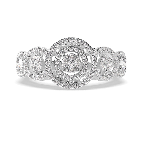 Round White Gold Gleamradiance Unique Eternity Bands Engagement Rings