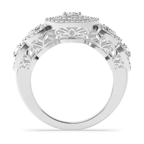 Round White Gold Gleamradiance Unique Eternity Bands Engagement Rings