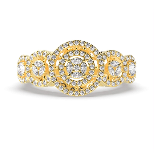 Round Yellow Gold Gleamradiance Unique Engagement Rings