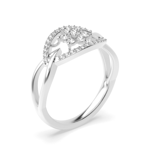 3 Prong Round Floral styled Engagement Rings