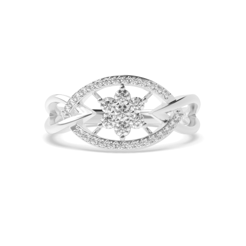 3 Prong Round Floral styled Engagement Rings