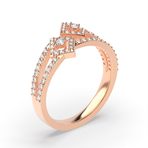 Round Rose Gold Aurawhisper Unusual Wedding Engagement Rings