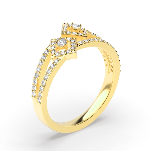 Round Yellow Gold Aurawhisper Unique Engagement Rings