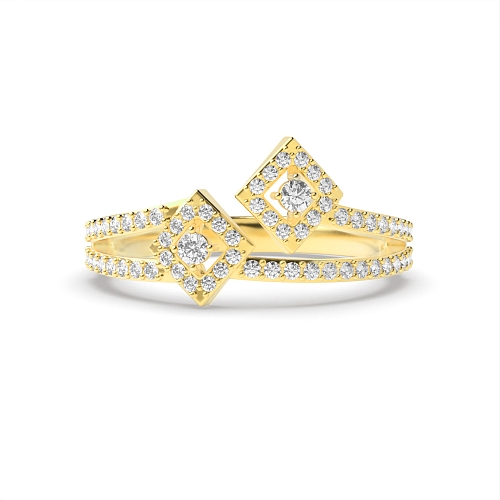 Round Yellow Gold Aurawhisper Unique Engagement Rings