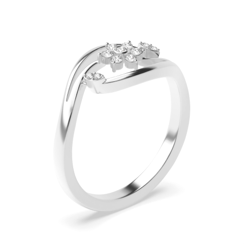 Bezel Setting Round flowerd Engagement Rings