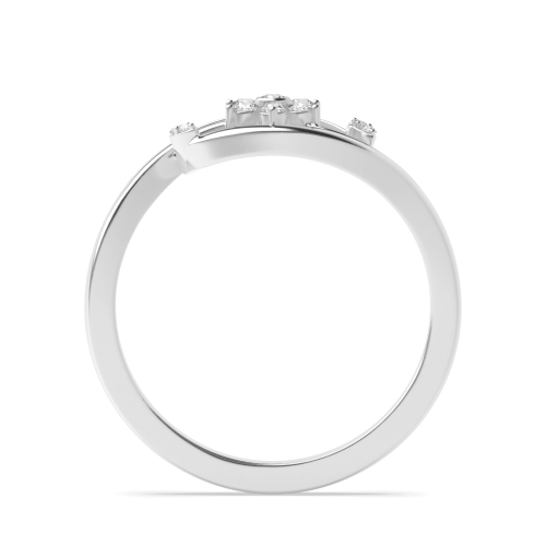 Bezel Setting Round flowerd Engagement Rings