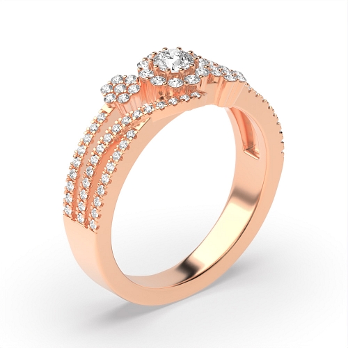 Round Rose Gold Prestige Unusual Wedding Engagement Rings