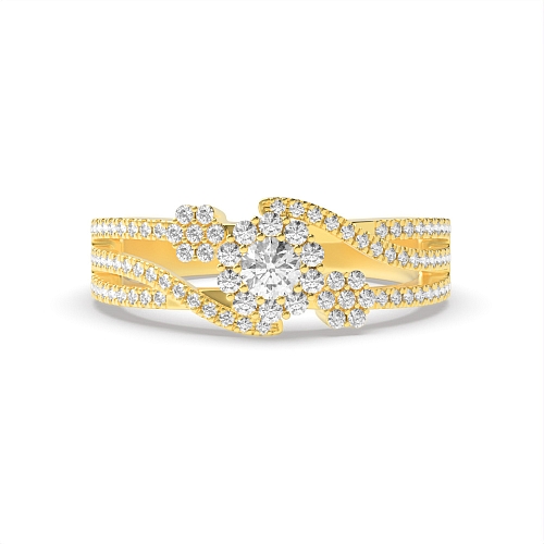 Round Yellow Gold Prestige Unique Engagement Rings
