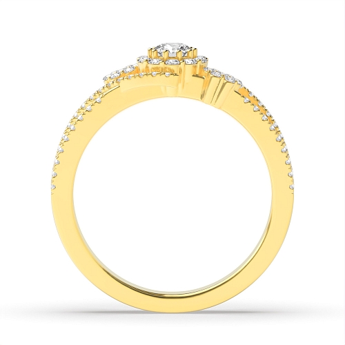 Round Yellow Gold Prestige Unique Engagement Rings