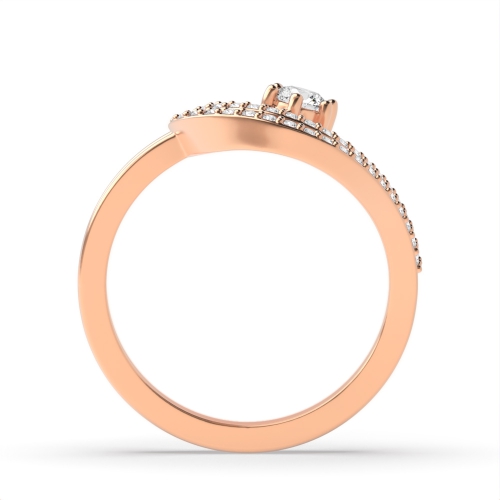 6 Prong Round Rose Gold Crescendo Unusual Engagement Rings