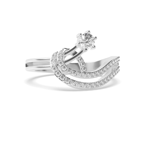 6 Prong Round Crescendo Engagement Rings