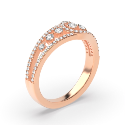 4 Prong Round Rose Gold Facet Unusual Engagement Rings